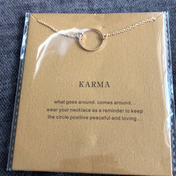 Jewelry - 14k gold dipped Karma Necklace circle